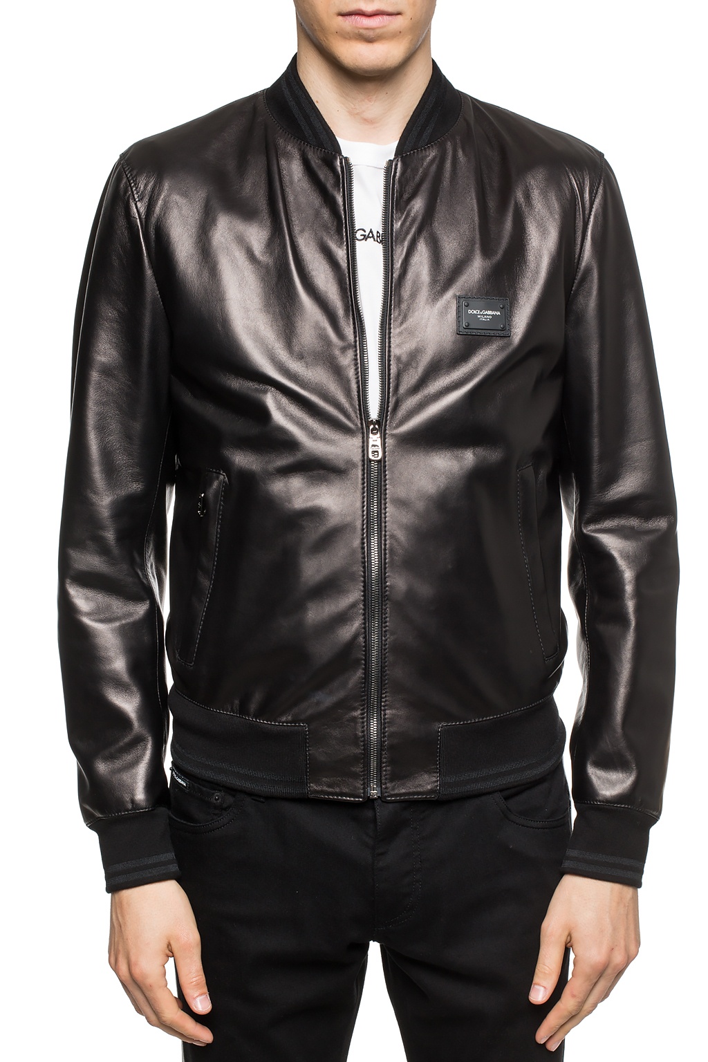 Dolce gabbana hotsell leather jacket